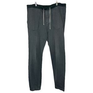 J Crew Sweatpants Mens Sz Med Tall Green Fleece Drawstring‎ Knit Tapered Jogger